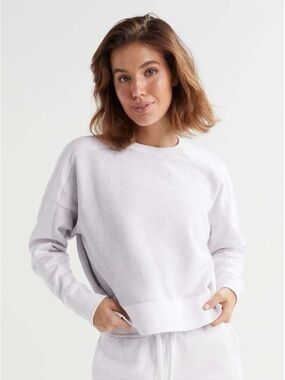 Lilybod Cropped Crewneck Sweatshirt - Light Gray